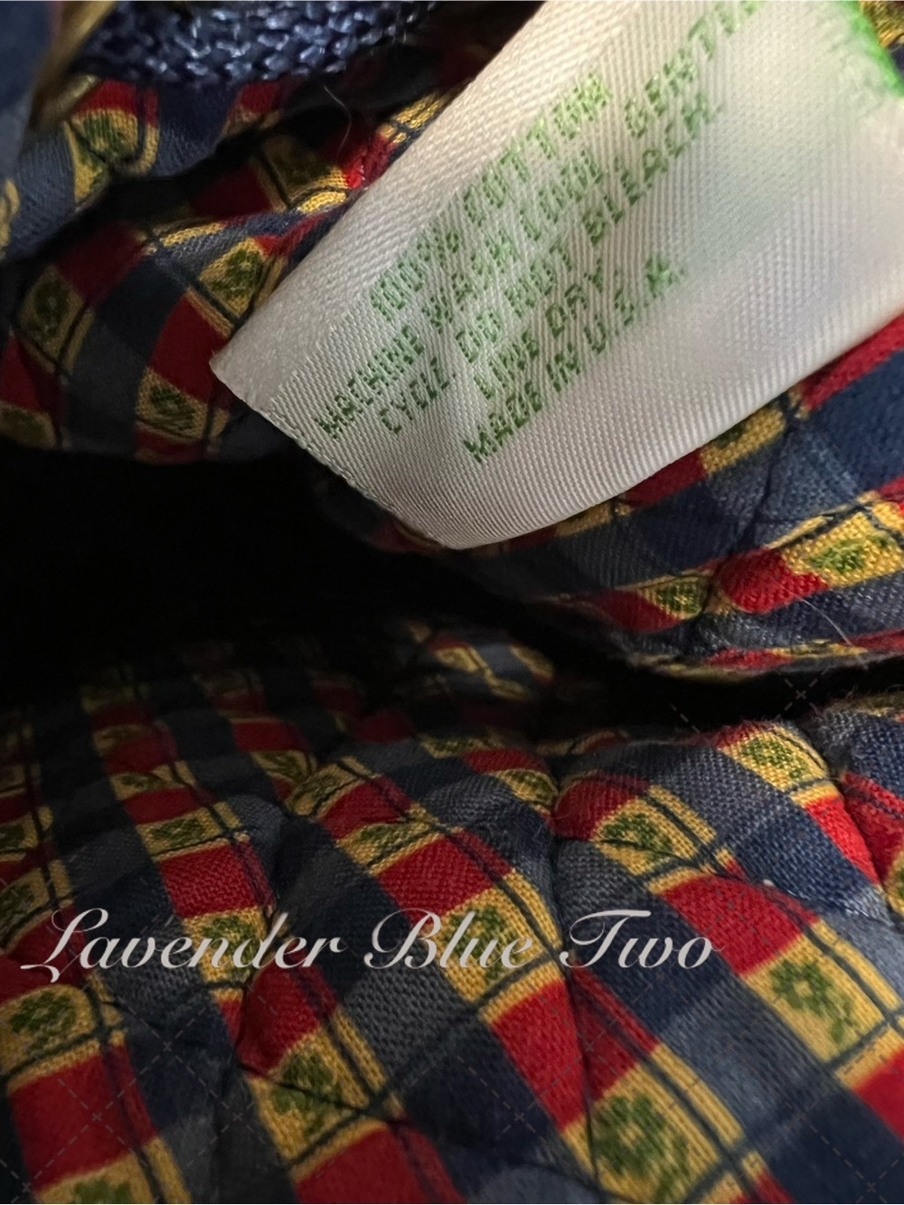 Vintage VERA BRADLEY Emily 2005 Mimi Flap Drawstring Backpack USA Red Blue Y2K - Picture 12 of 14